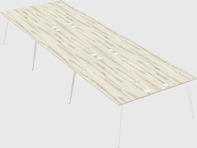 Shared rectangular office desk system