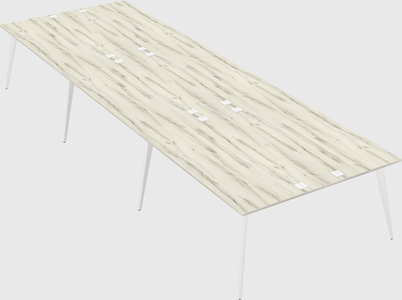 Shared rectangular office desk system