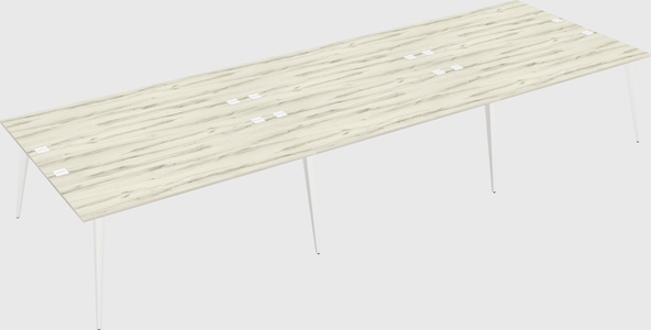 Shared rectangular office desk system