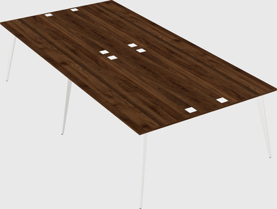 Shared rectangular office desk system