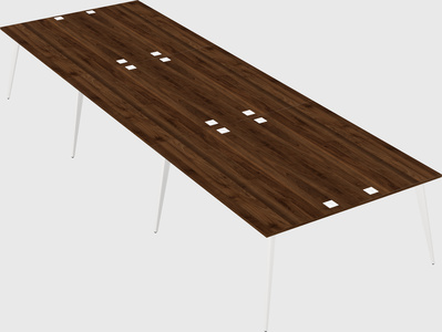 Shared rectangular office desk system