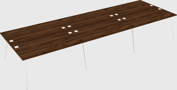 Shared rectangular office desk system