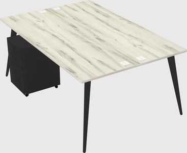 Shared rectangular office desk system