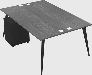 Shared rectangular office desk system