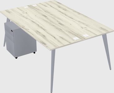 Shared rectangular office desk system