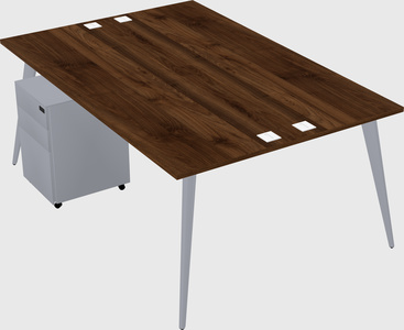 Shared rectangular office desk system