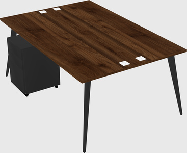 Shared rectangular office desk system