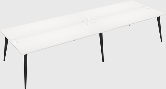 Shared rectangular office desk system