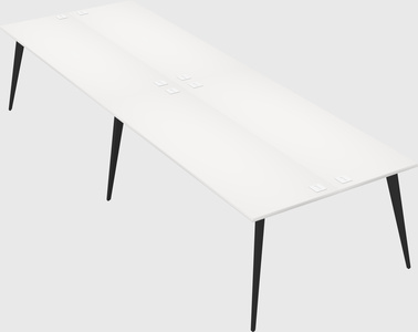 Shared rectangular office desk system
