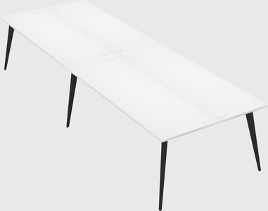 Shared rectangular office desk system