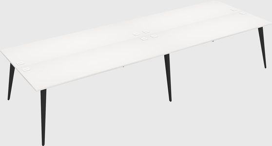 Shared rectangular office desk system