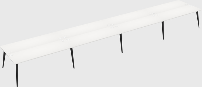 Shared rectangular office desk system