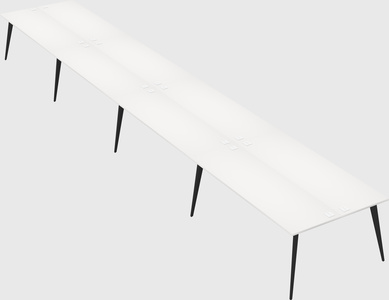 Shared rectangular office desk system