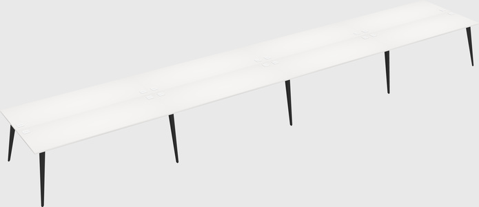 Shared rectangular office desk system