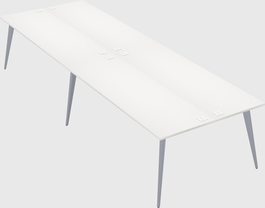 Shared rectangular office desk system