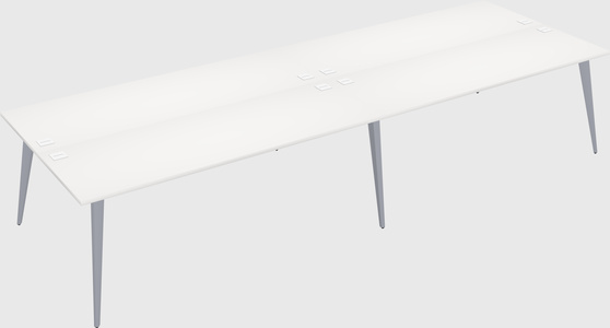 Shared rectangular office desk system