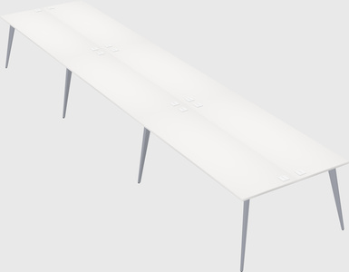 Shared rectangular office desk system