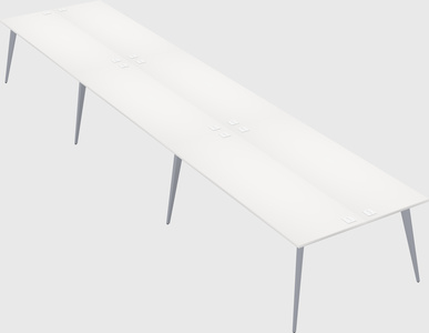 Shared rectangular office desk system