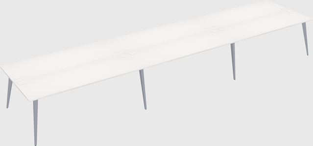 Shared rectangular office desk system