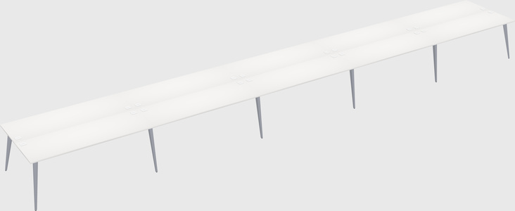 Shared rectangular office desk system