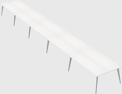 Shared rectangular office desk system