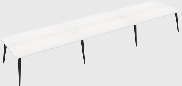 Shared rectangular office desk system