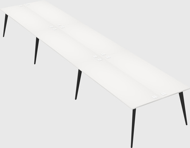 Shared rectangular office desk system