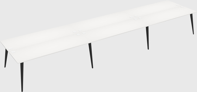Shared rectangular office desk system