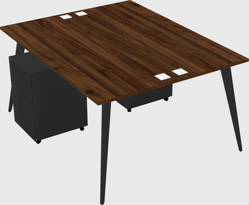 Shared rectangular office desk system