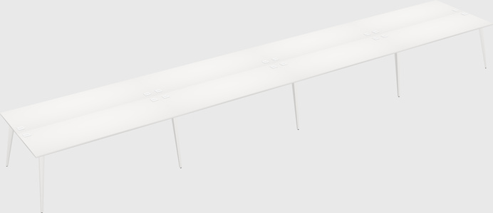 Shared rectangular office desk system