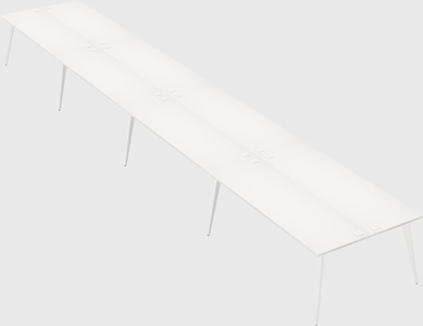 Shared rectangular office desk system
