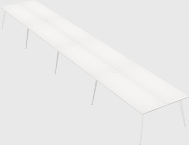 Shared rectangular office desk system