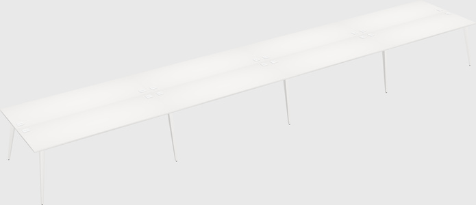 Shared rectangular office desk system