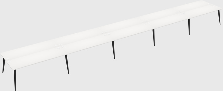 Shared rectangular office desk system