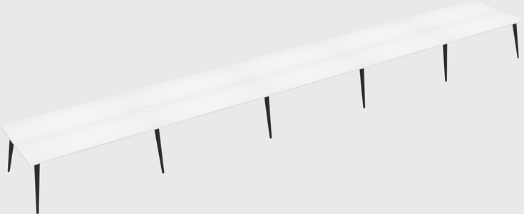 Shared rectangular office desk system