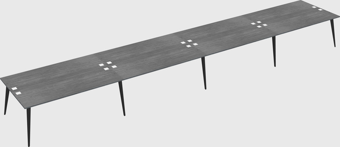 Shared rectangular office desk system