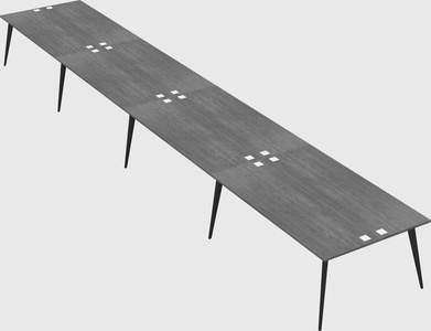 Shared rectangular office desk system