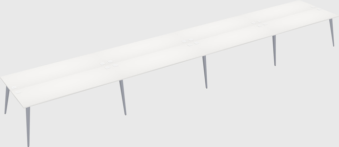 Shared rectangular office desk system