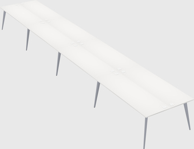 Shared rectangular office desk system