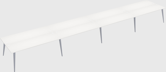 Shared rectangular office desk system