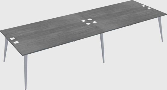 Shared rectangular office desk system