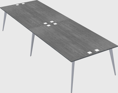 Shared rectangular office desk system
