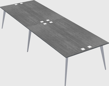 Shared rectangular office desk system