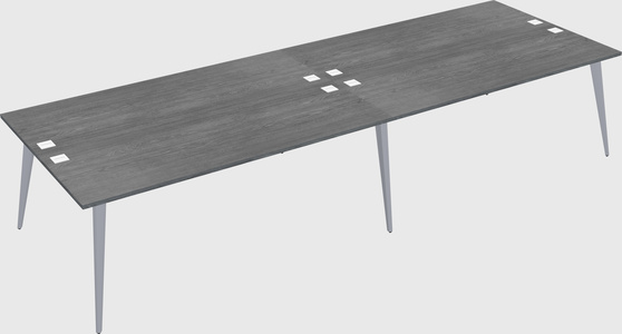 Shared rectangular office desk system