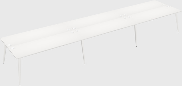 Shared rectangular office desk system