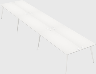 Shared rectangular office desk system