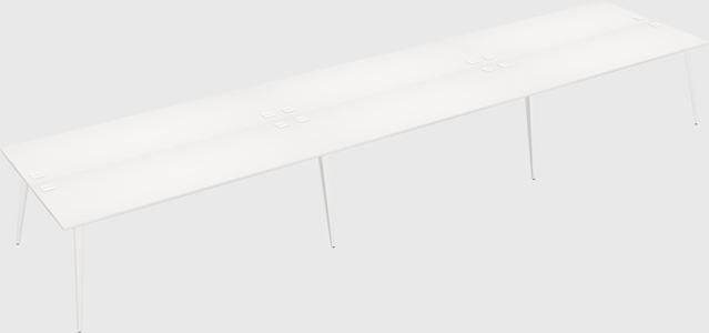 Shared rectangular office desk system