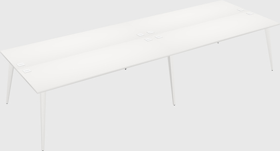 Shared rectangular office desk system
