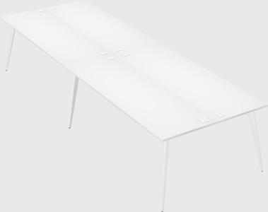 Shared rectangular office desk system