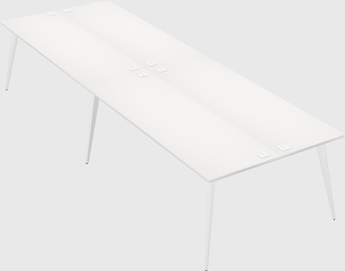 Shared rectangular office desk system